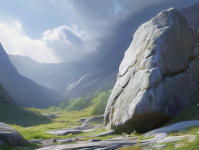 在一片静谧的山谷中，隐藏着一块被岁月遗忘的石头，它静静地躺在那里，仿佛在诉说着一个古老的故事。这就是影石，一块看似普通却又蕴含着无尽奥秘的石头